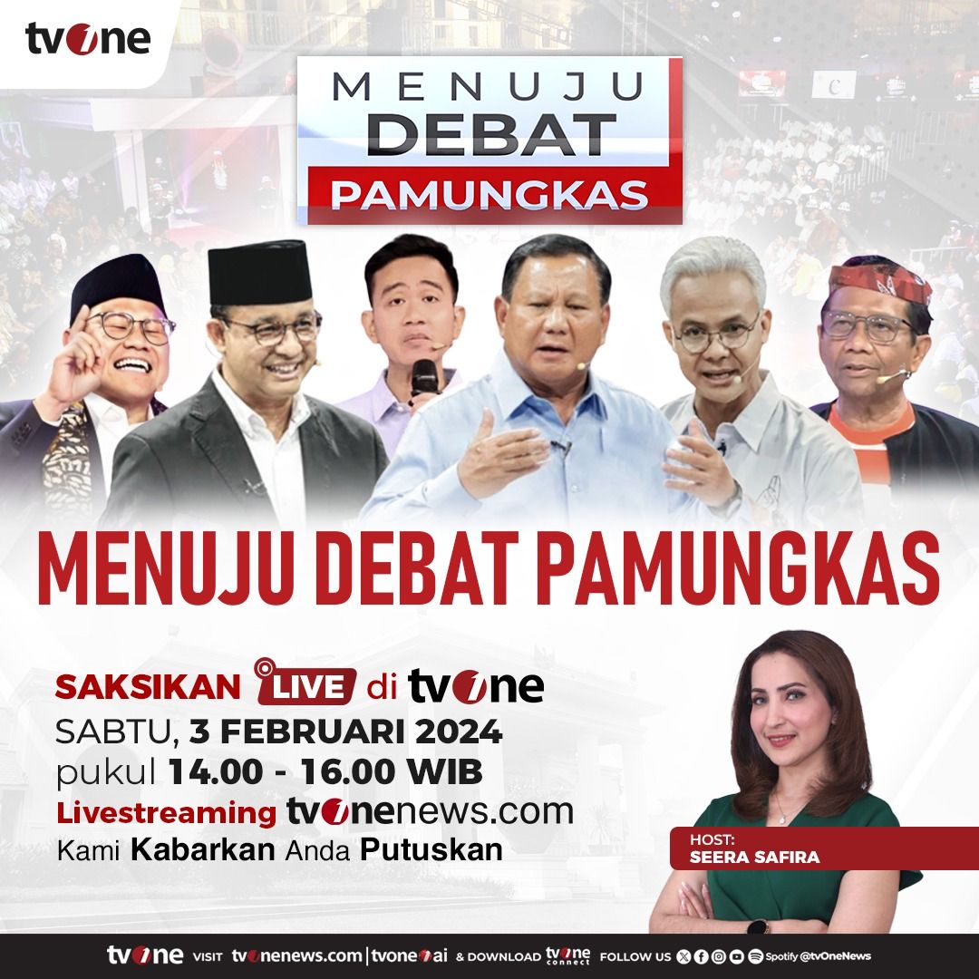 Penyelenggara Debat Kelima Capres 2024, TvOne Sajikan Program Spesial ...